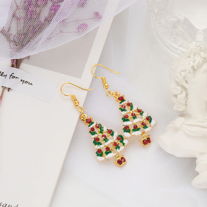 Trendy Colorful Christmas Tree Earrings