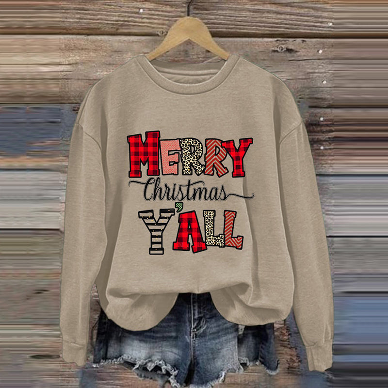 Christmas Letter Print Pullover Sweatshirt