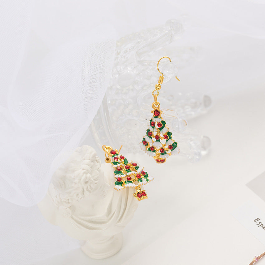 Trendy Colorful Christmas Tree Earrings