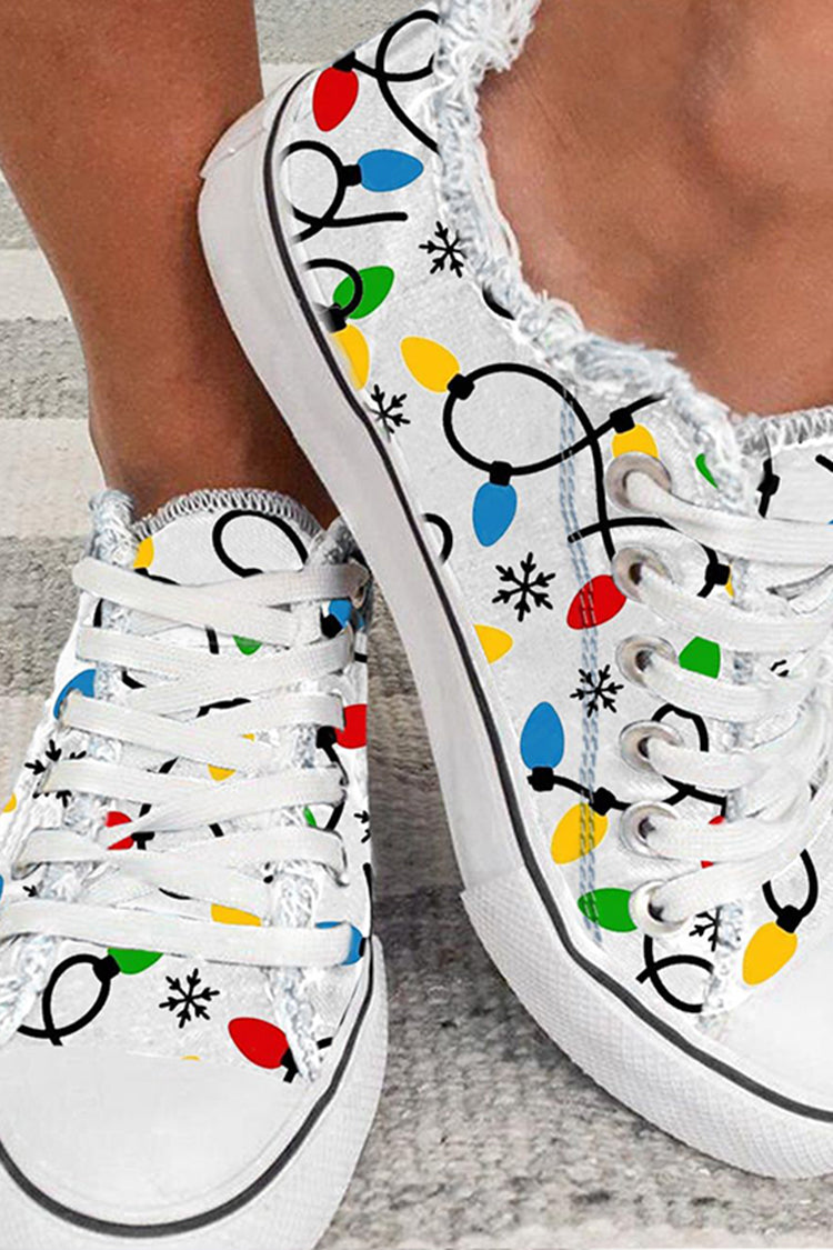 Colorful Lights Print Casual Shoes