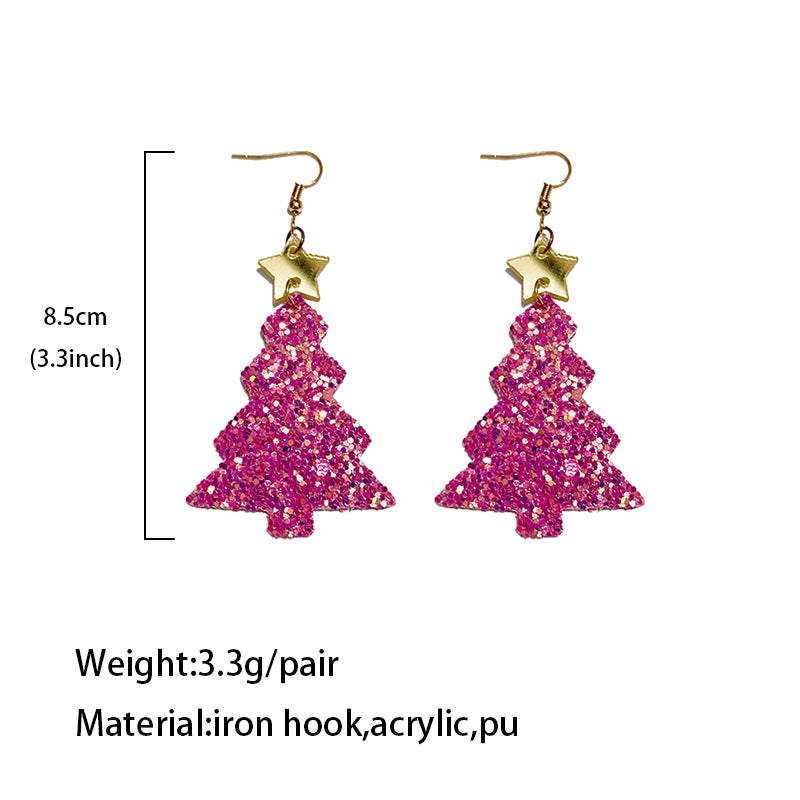 Women's Shiny Christmas Tree Fashion Earrings