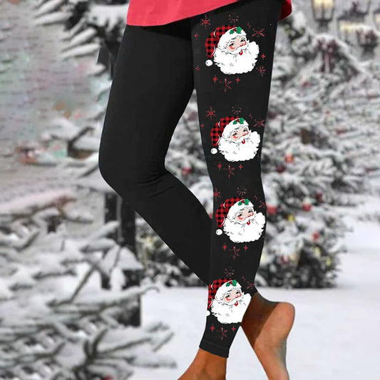 Santa Print Casual Leggings