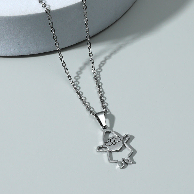 Santa Claus Titanium Steel Necklace