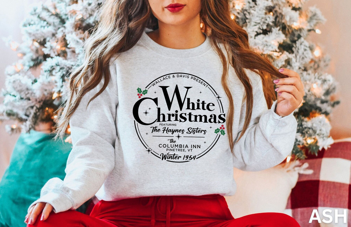 Women's Christmas White Movie 1954 Printed Long Sleeve Sweatshirt