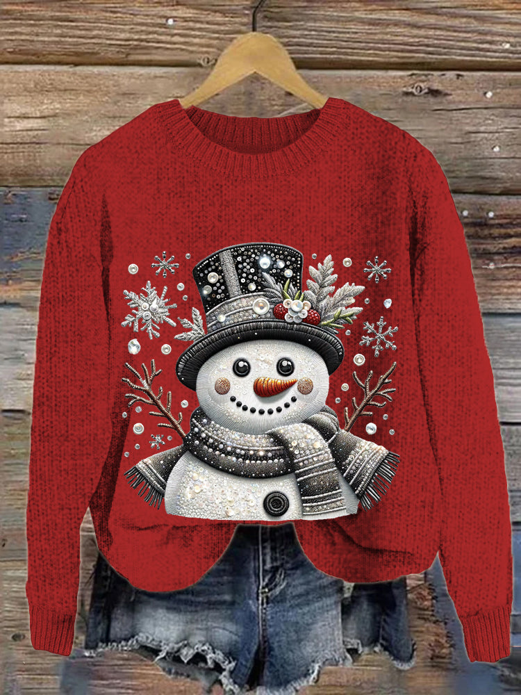 Christmas Snowman Cozy Knit Sweater