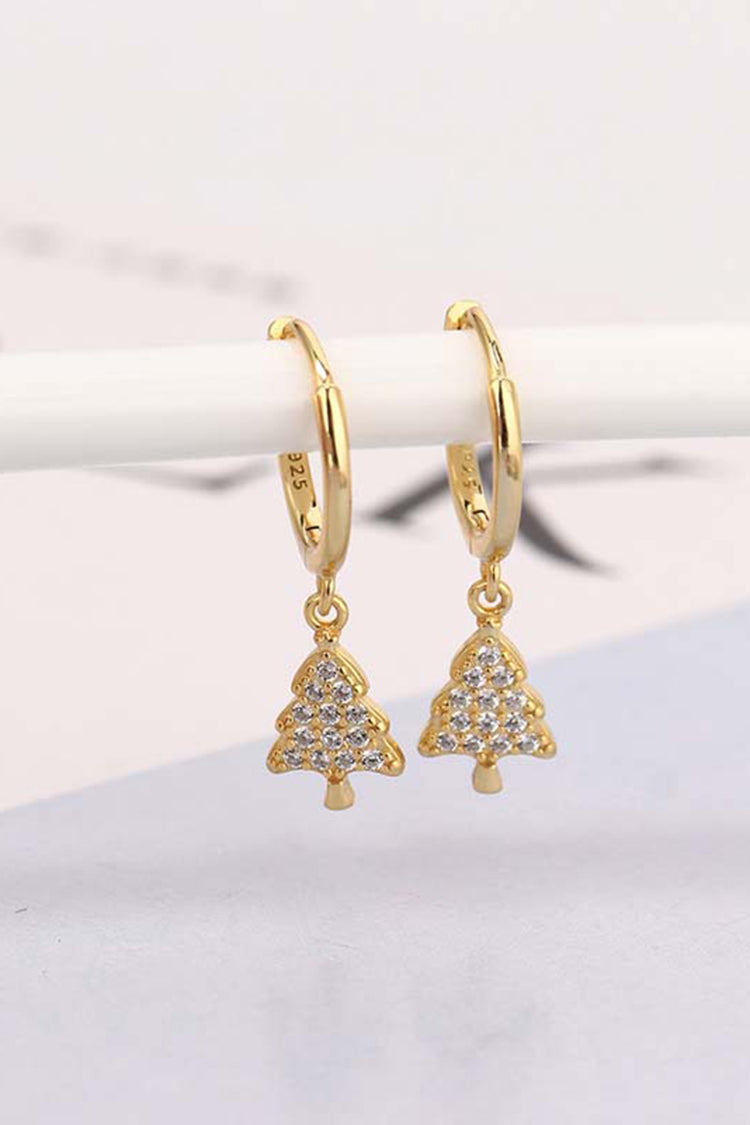 Trendy Christmas Tree Buckle Earrings