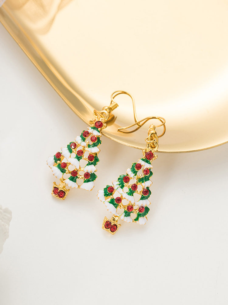 Trendy Colorful Christmas Tree Earrings