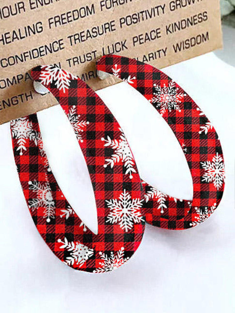 Bound Round Snowflake Check Earrings