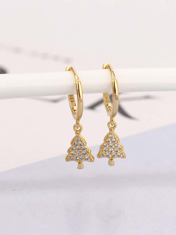 Trendy Christmas Tree Buckle Earrings