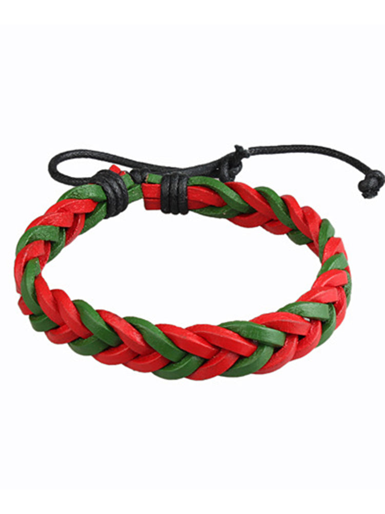 Christmas Leather Braided Bracelet