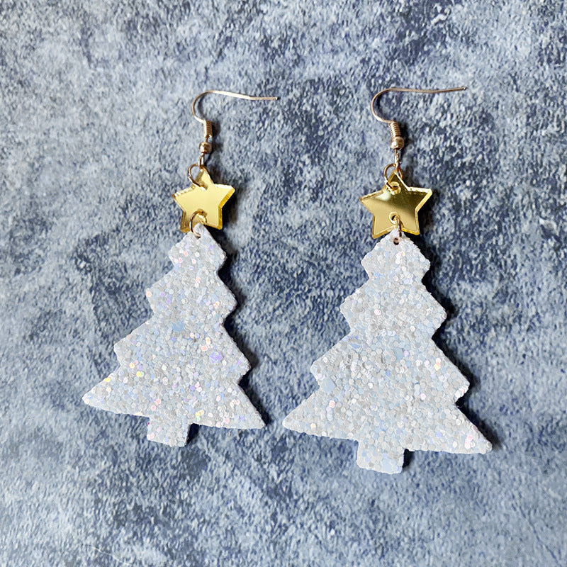 Women's Shiny Christmas Tree Fashion Earrings