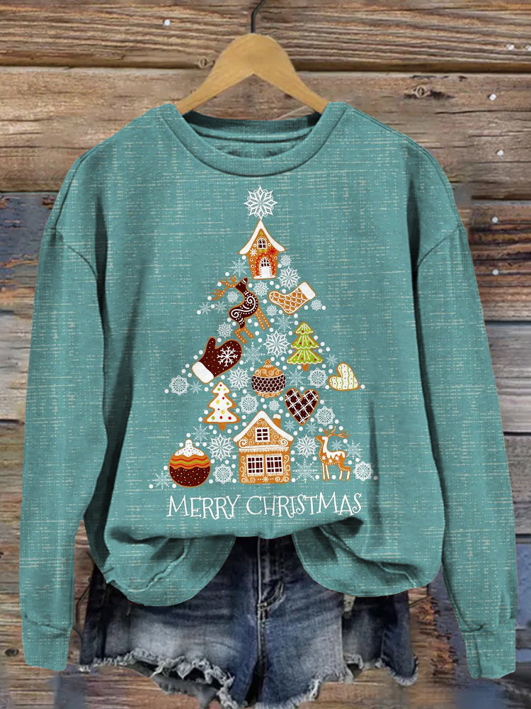 Vintage Gingerbreads Tree Merry Christmas Comfy Sweatshirt