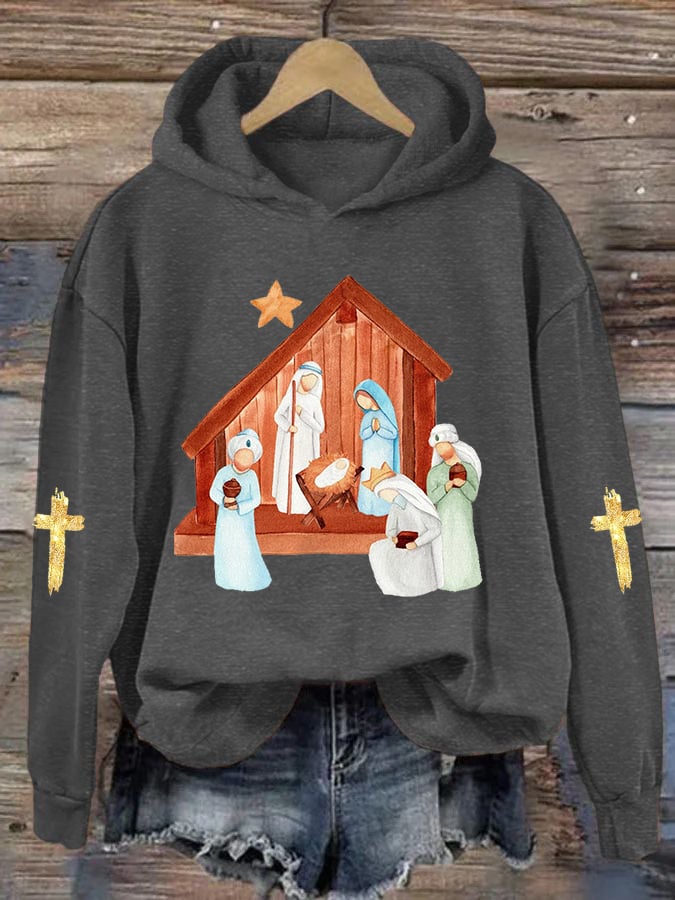 Women's Jesus Nativity Casual Hoodie