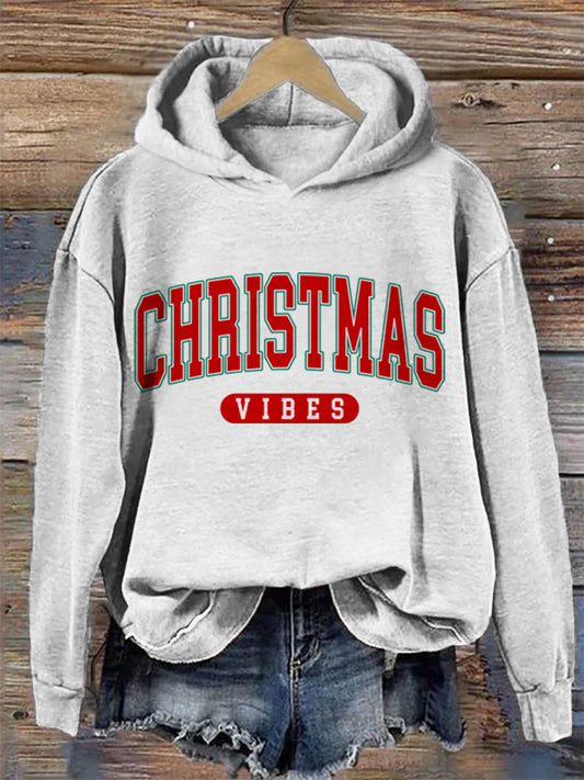 Merry Christmas Print Casual Cozy Hoodie