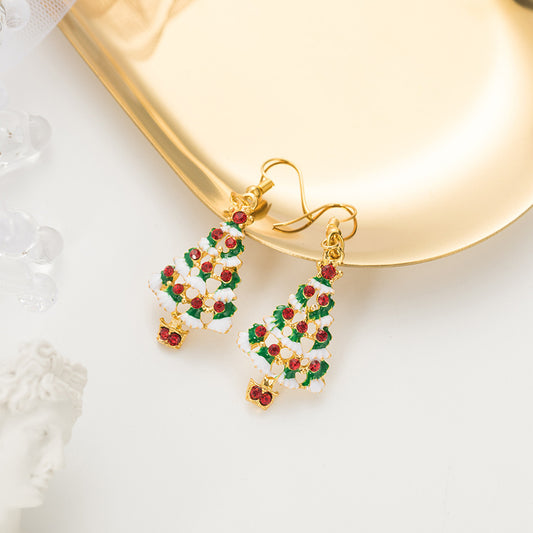 Trendy Colorful Christmas Tree Earrings