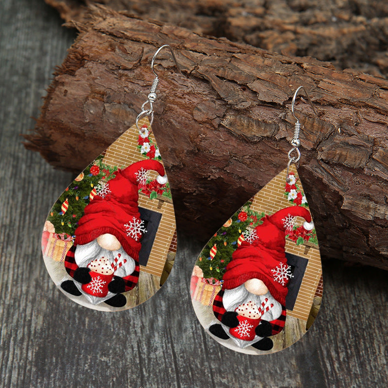 Stylish Santa Print Earrings