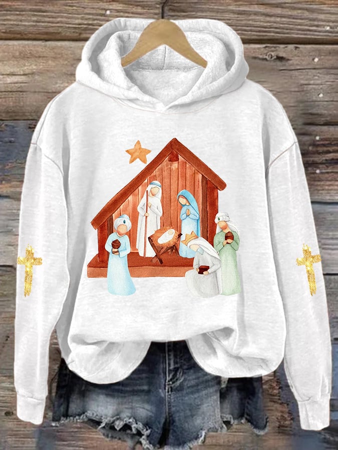 Women's Jesus Nativity Casual Hoodie