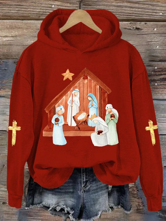 Women's Jesus Nativity Casual Hoodie