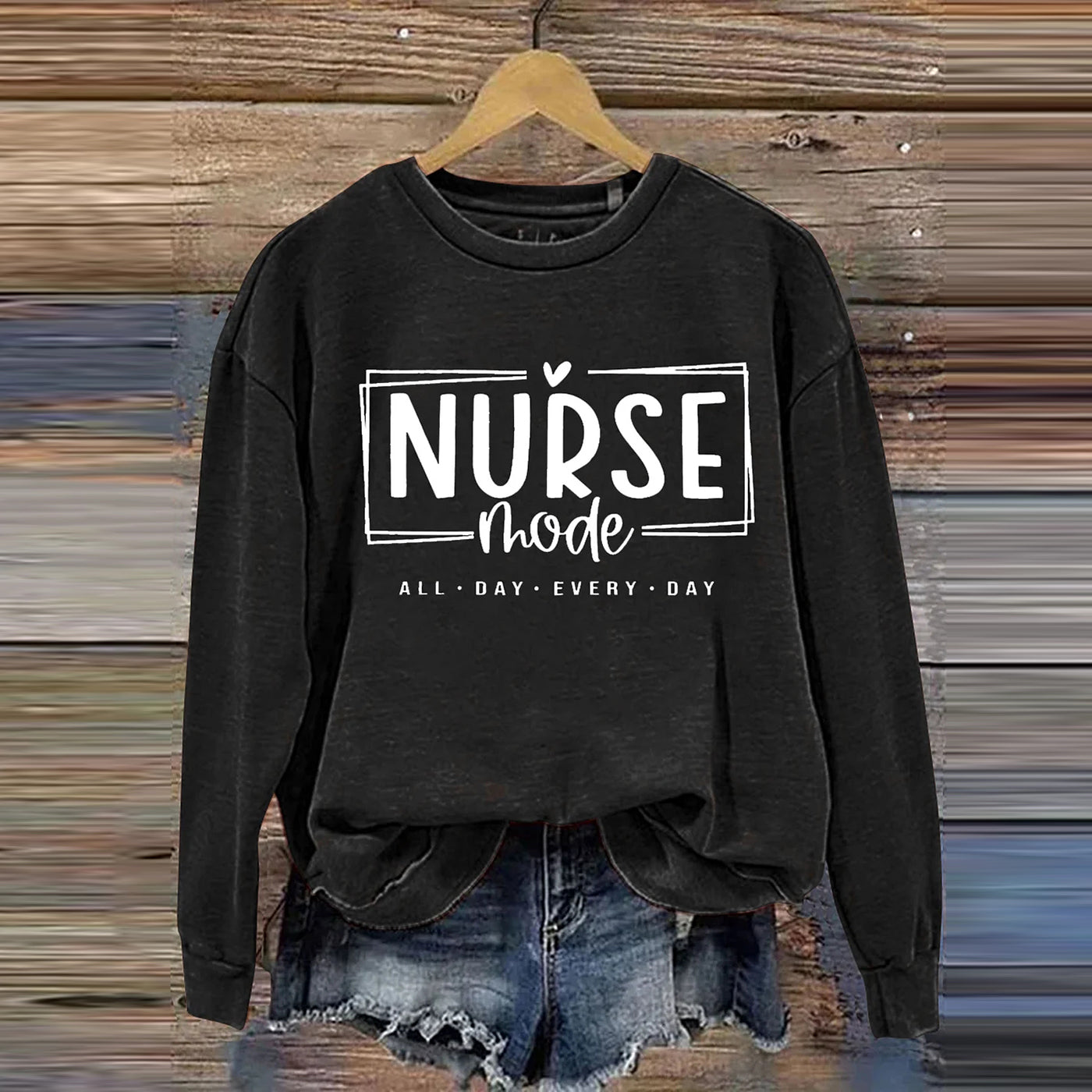 Casual Nurse Mode Letter Print Sweatshirt