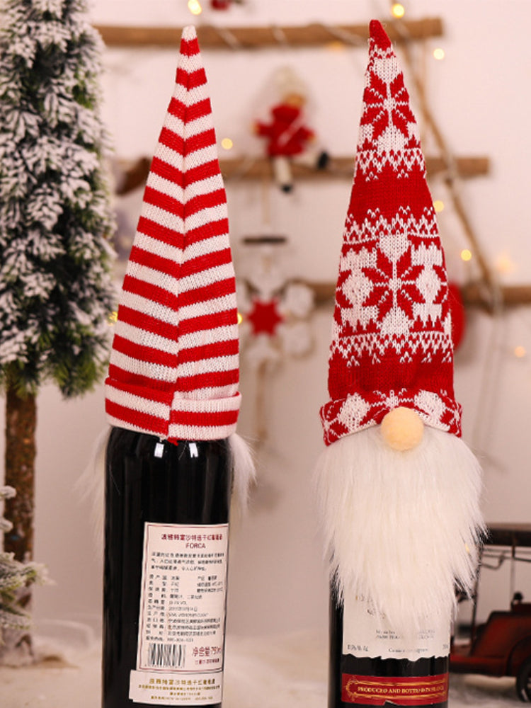 Christmas Faceless Elder Knitted Wine Bottle Cap