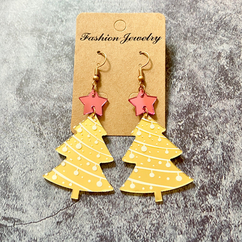 Fashion Acrylic Christmas Tree Earrings