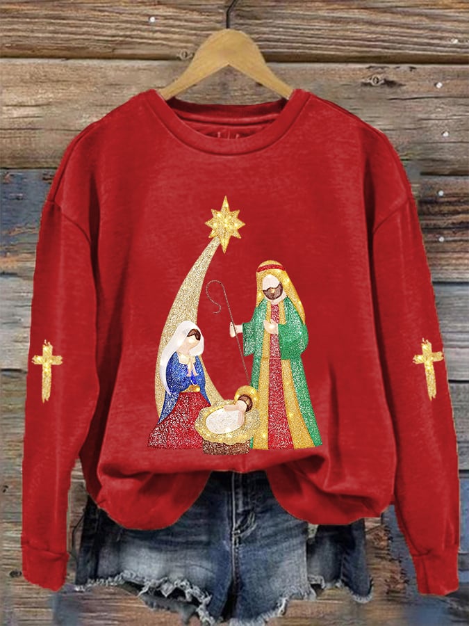 Women's Jesus Nativity Casual Sweatshirt