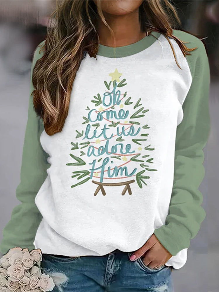 Oh Come Let Us Adore Him Christmas Sweatshirt