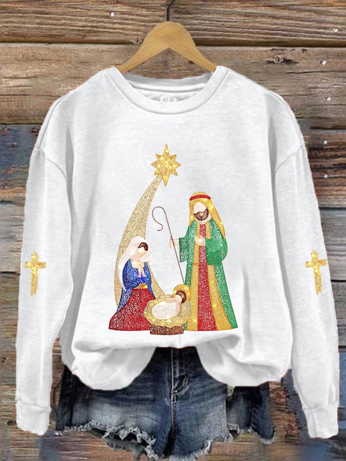 Women's Jesus Nativity Casual Sweatshirt