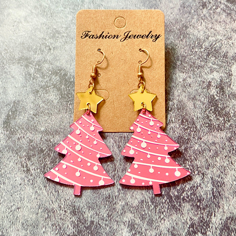 Fashion Acrylic Christmas Tree Earrings