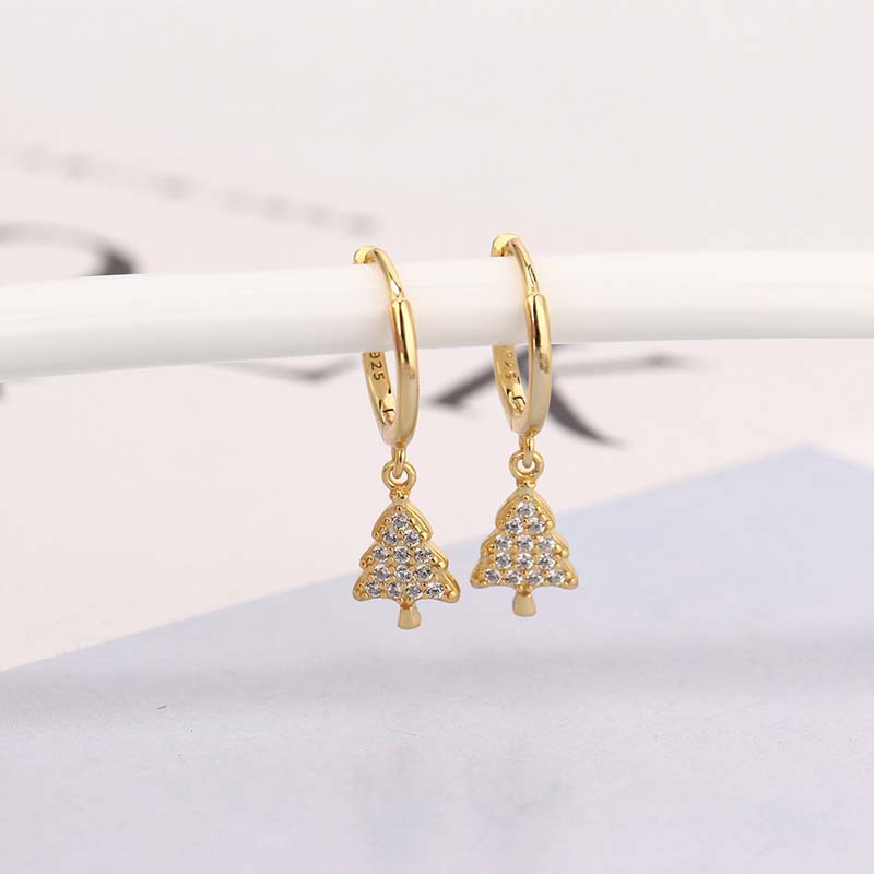 Trendy Christmas Tree Buckle Earrings