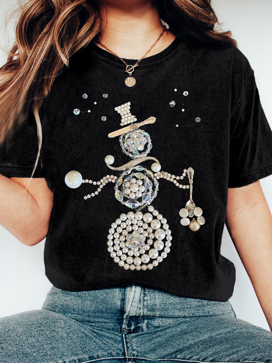 Cute Snowman Vintage Jewelry Art Comfy T Shirt