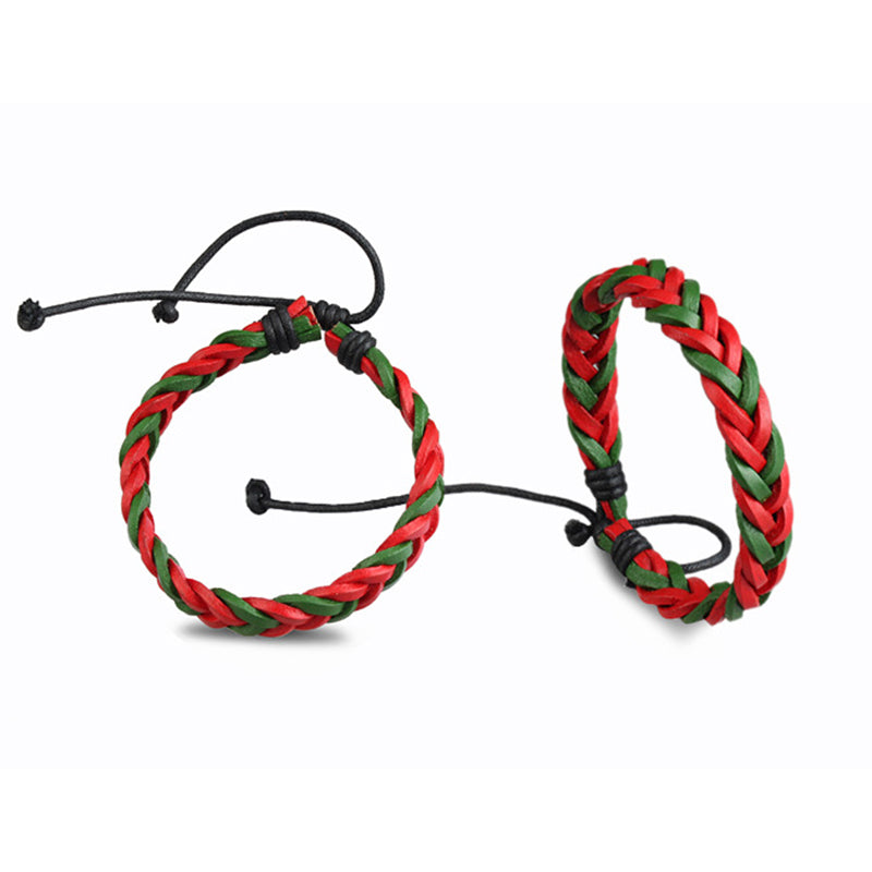 Christmas Leather Braided Bracelet