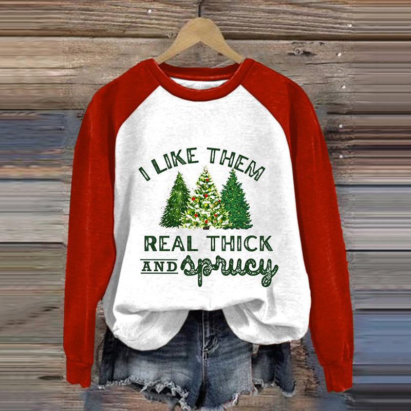 Christmas Tree Colored Loose Sweatshirt