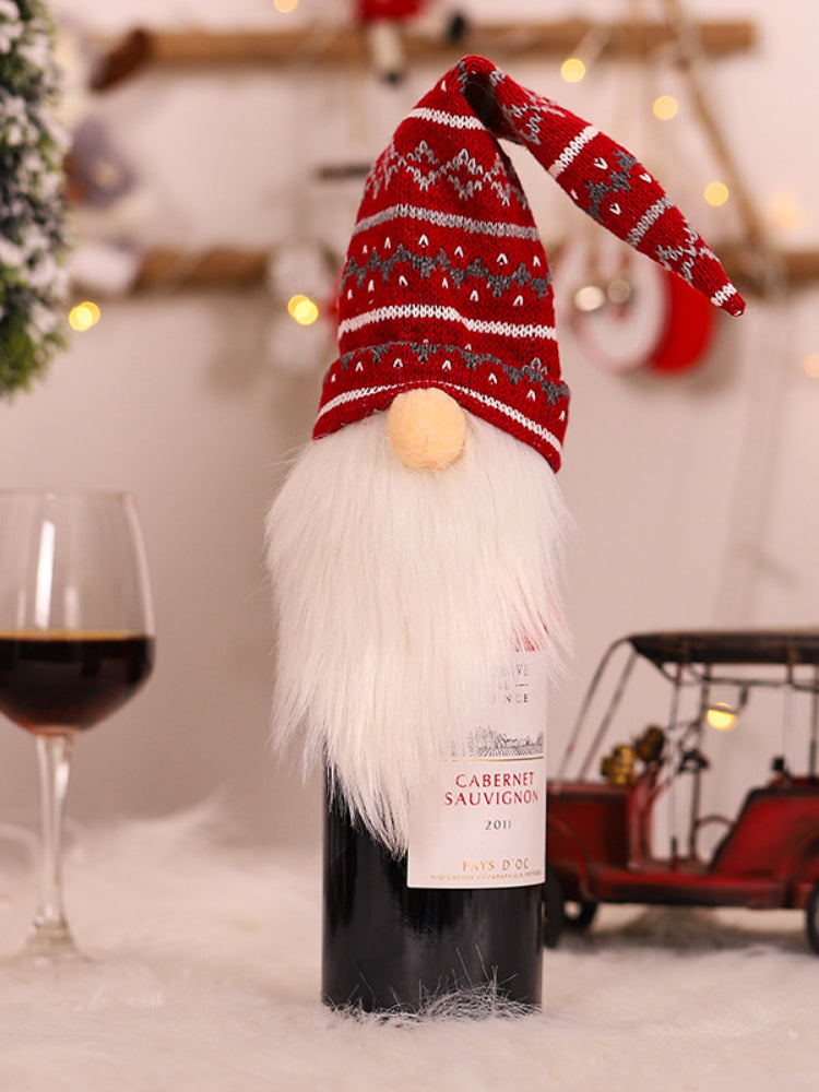 Christmas Faceless Elder Knitted Wine Bottle Cap