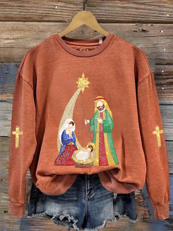 Women's Jesus Nativity Casual Sweatshirt