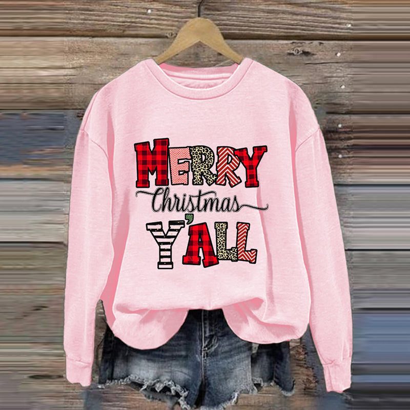 Christmas Letter Print Pullover Sweatshirt