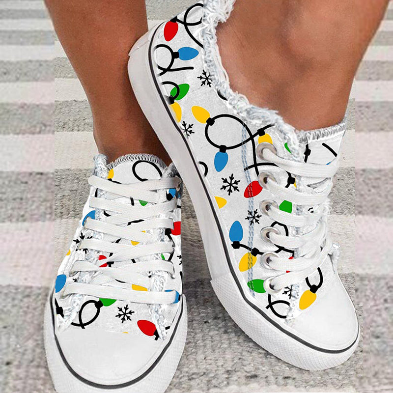 Colorful Lights Print Casual Shoes