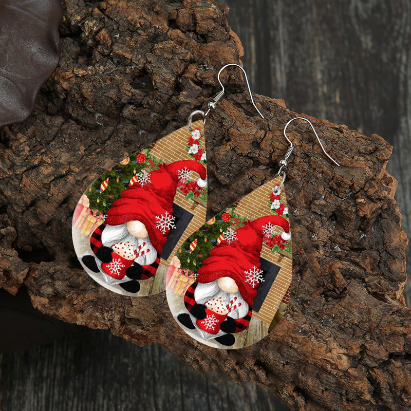 Stylish Santa Print Earrings