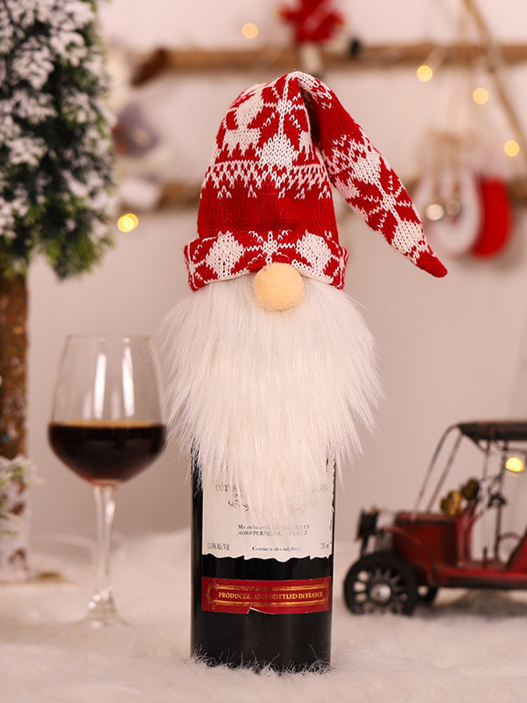 Christmas Faceless Elder Knitted Wine Bottle Cap