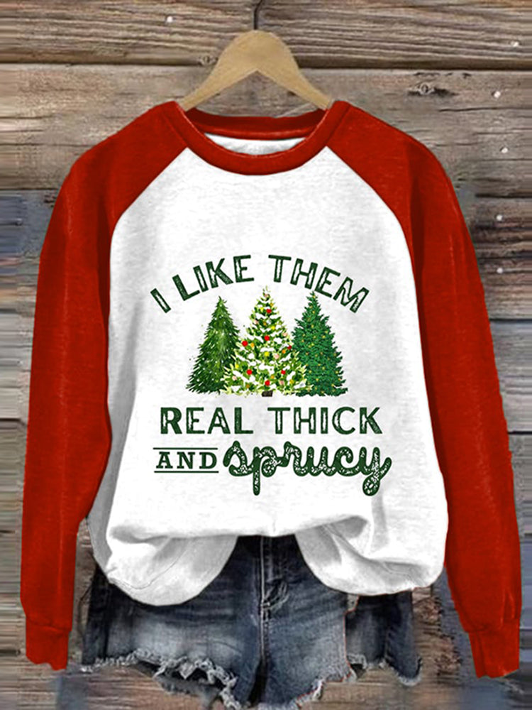 Christmas Tree Colored Loose Sweatshirt