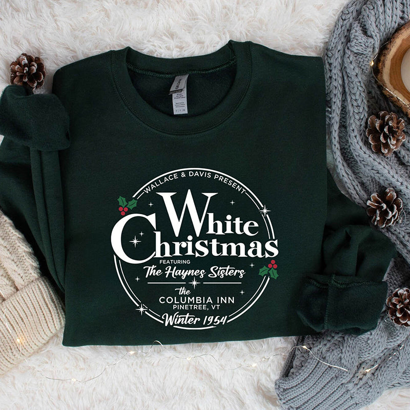 Women's Christmas White Movie 1954 Printed Long Sleeve Sweatshirt