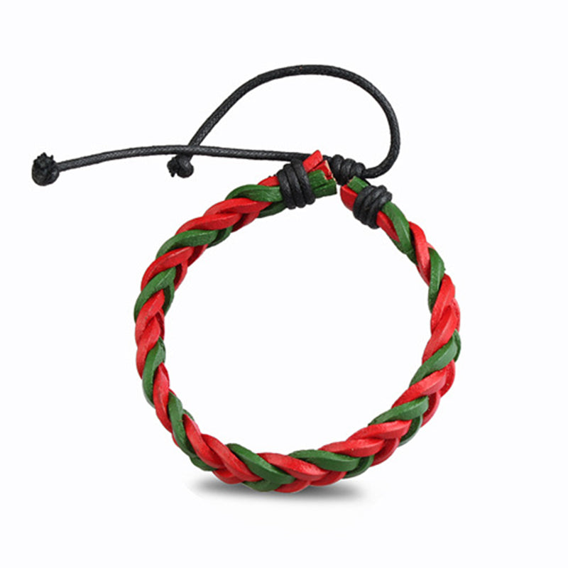 Christmas Leather Braided Bracelet