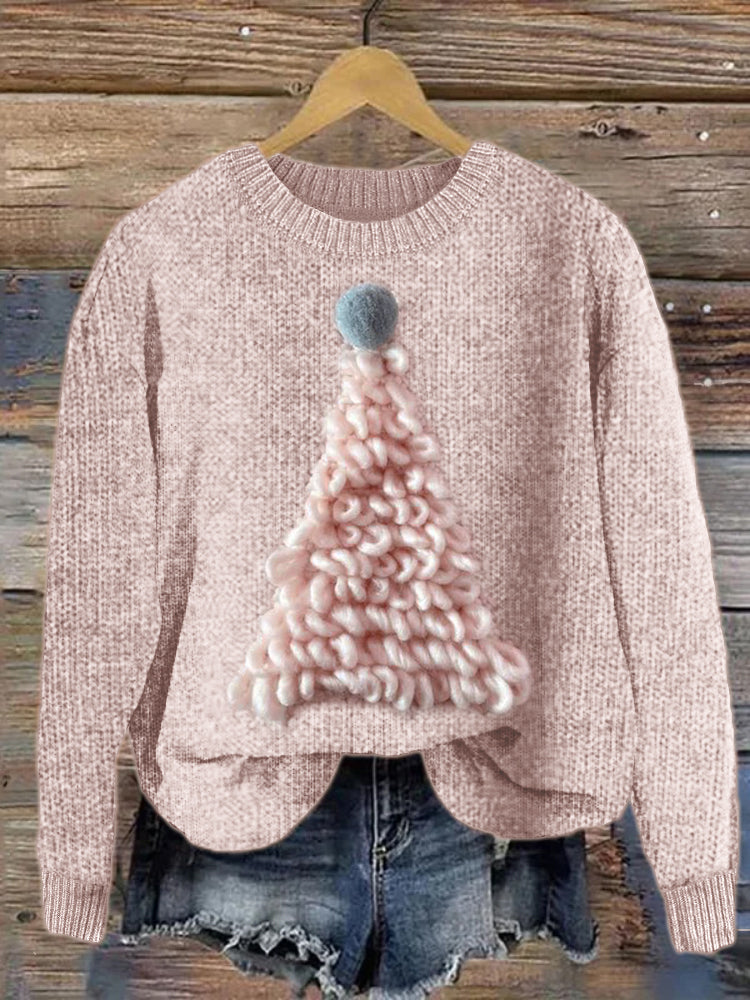 Christmas Tree Yarn Crochet Cozy Knit Sweater