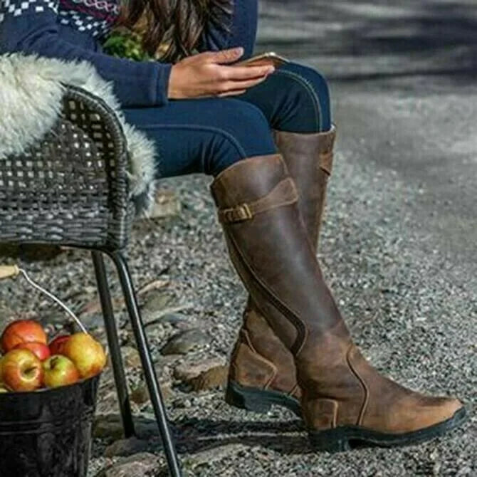 2023 Flash Sale 70% OFF🔥-Women Leather Low Heel Comfy Boots