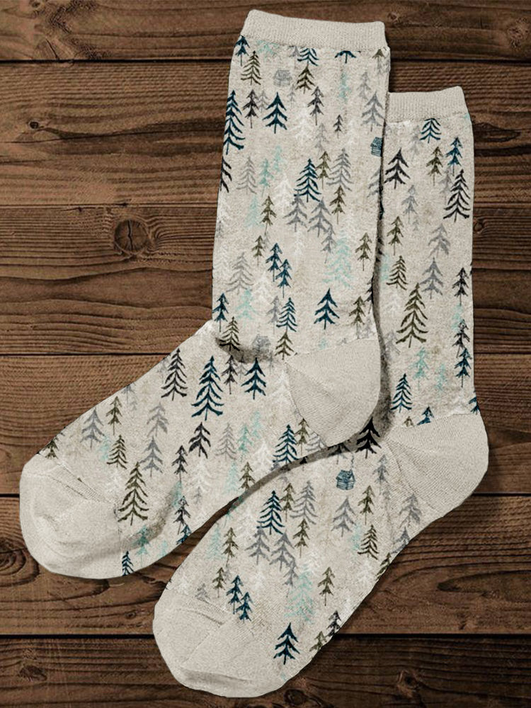 Christmas Trees Graphic Comfy Socks