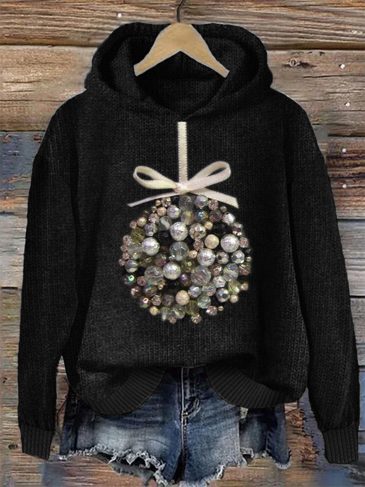 Christmas Ornament Jewelry Art Cozy Knit Hoodie