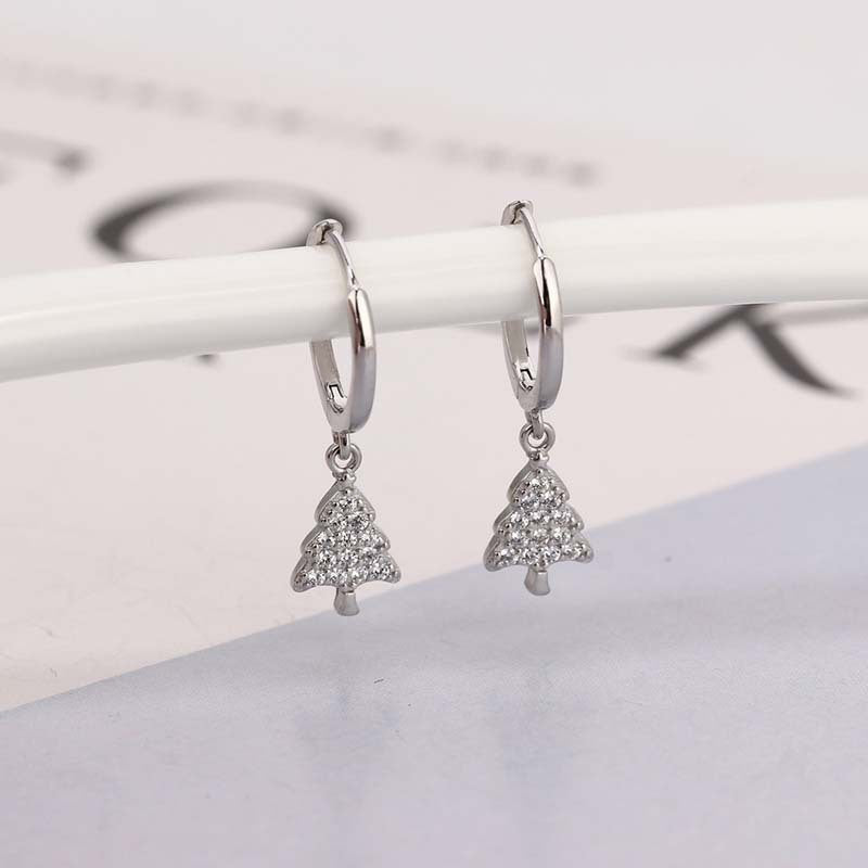 Trendy Christmas Tree Buckle Earrings