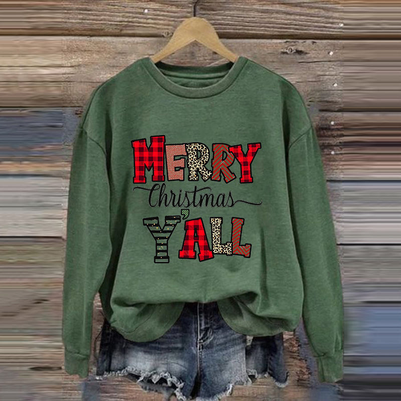 Christmas Letter Print Pullover Sweatshirt