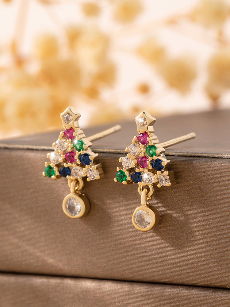 Trendy Christmas Tree Simple Earrings