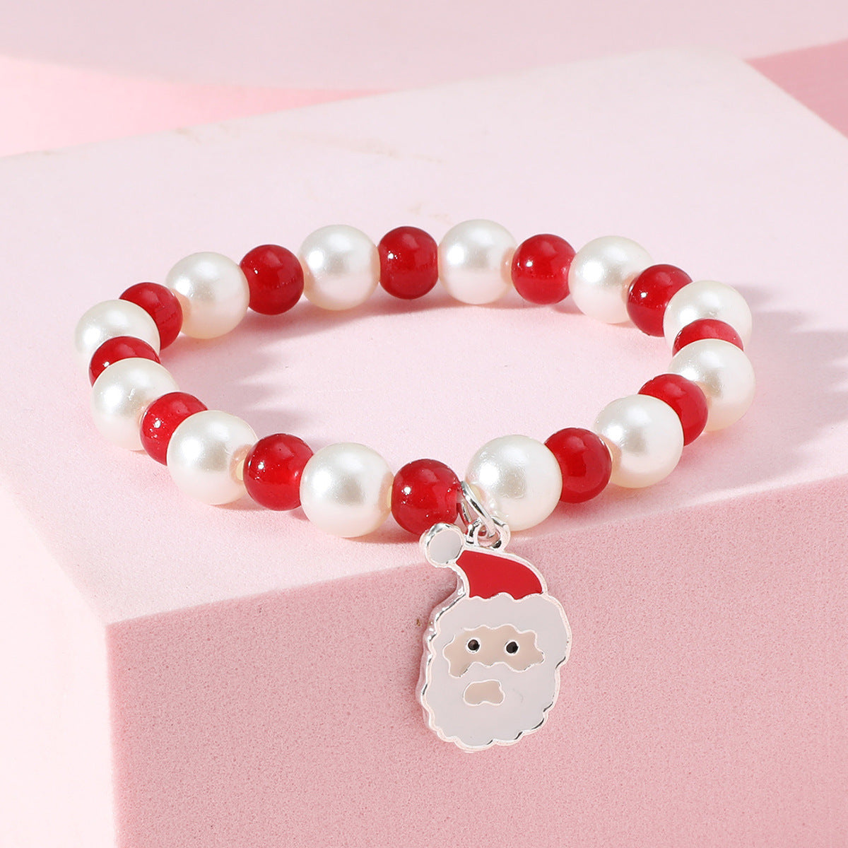 Christmas Beaded Pendant Bracelet